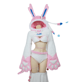 Pokémon Eeveelutions Sylveon Plush Cosplay Costume with Detachable Paws - Coscosmos